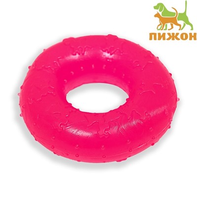 Жевательная игрушка для собак «Кольцо», 6.7×2 см, прозрачная, PP, розовая