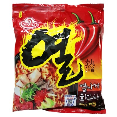 Лапша б\п со вкусом острого перца Ель Рамен Yeul Ramen Оттоги/Ottogi, Корея, 120 г. Срок до 15.04.2025.Распродажа