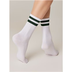 Удлиненные CONTE ACTIVE Хлопковые носки с яркими полосками из люрекса