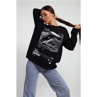 Лонгслив унисекс с принтом Карта ЛГ-01