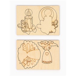 Роспись по дереву на магнитах «С Рождеством!», набор для творчества