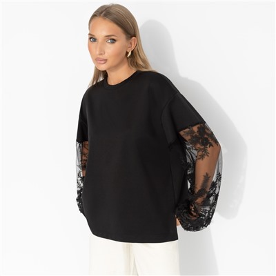 Футболка с акцентными рукавами, Модный бунт (лунная ночь)