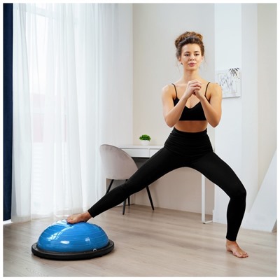 Полусфера BOSU гимнастическая ONLYTOP, 58×25 см, с насосом, синяя