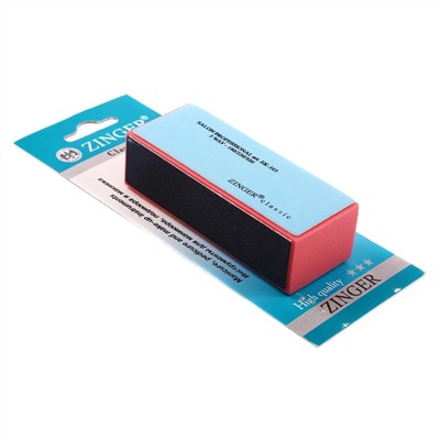 Zinger Бафик для шлифовки ногтей 3-х сторонний / Classic ЕК-103 3, 180/220/320 грит, разноцветный 1336
