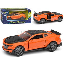 Чёрно-оранжевая инерционная машинка die-cast,1:32, открывающиеся двери
