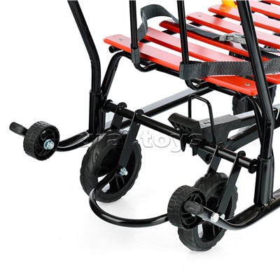 Санки детские "Мишутка-1" Универсал (черный-красный) в коробке