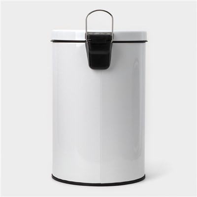 УЦЕНКА Ведро мусорное с педалью, 12 л, нерж. сталь, цвет белый