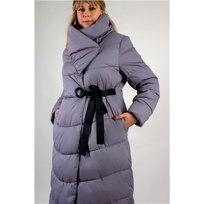 Стеганое пальто с бантом арт.817