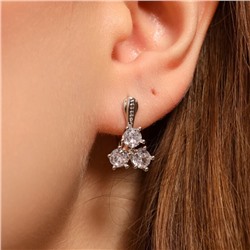 Серьги ювелирная бижутерия, покрытие посеребрение, вставка: фианиты, цвет: прозрачный, арт.213.599