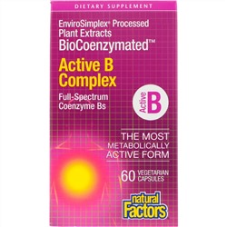 Natural Factors, BioCoenzymated, активный комплекс витаминов B, 60 вегетарианских капсул