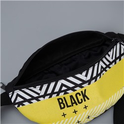 Сумка поясная Black, 32×8×15 см, отдел на молнии, наружный карман, чёрная