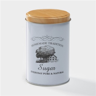 Банка для сахара «Дом и поле», 12×7.5×7.5 см, цвет белый