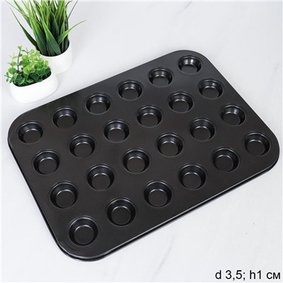 Форма для выпечки кексов и тарталеток 24 ячейки 35х26 см / d-3,5;h-1,5 / RSD-65/уп 60/ 0,28/ 716007