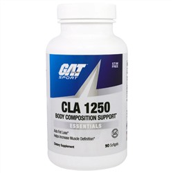 GAT, CLA 1250 (конъюгированная линолевая кислота), 90 мягких желатиновых капсул с жидкостью