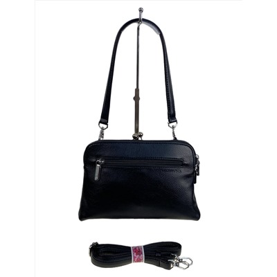 Женская сумка из искусственной кожи и натуральной замши, цвет черный