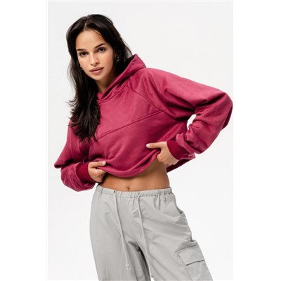 Свитшот 2 оверсайз короткий (Брусника)