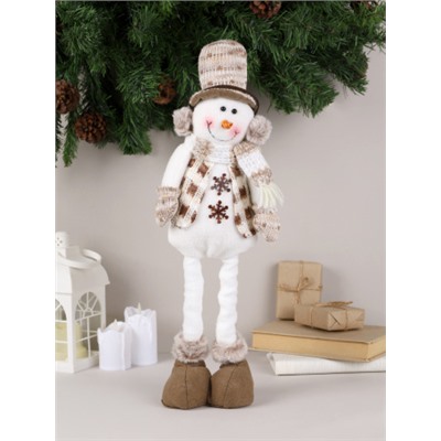 Новогоднее украшение Снеговик на телескопических ножках 35/52 см / NA108 /уп 60/