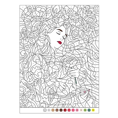 Цветовой код. Раскрась по номерам. Принцессы и царевны