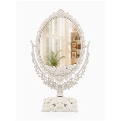 Зеркало декоративное, двустороннее, настольное, 19.5×33.5 см, (13.5×18.5 см), бежевое
