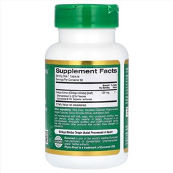 California Gold Nutrition, EuroHerbs, экстракт гинкго билоба, европейское качество, 120 мг, 60 растительных капсул