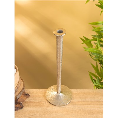 Подсвечник «Флейта», 37 см, алюминий, серебро