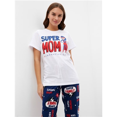 Пижама женская (футболка, брюки) KAFTAN Super, размер 44-46