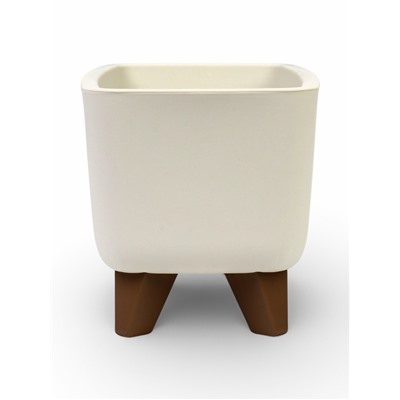 Кашпо для цветов «Флориан», 4.2 л, 39×20×19.5 см, пластиковое, на ножках, белое