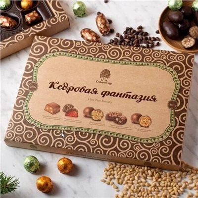 Набор конфет «Кедровая фантазия», 210 г в подарочной обложке