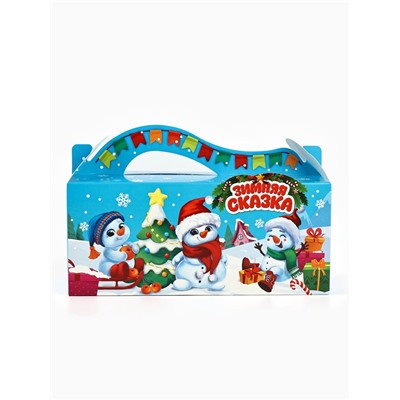 Коробка новогодняя подарочная складная «Снеговички», 23×10×10 см