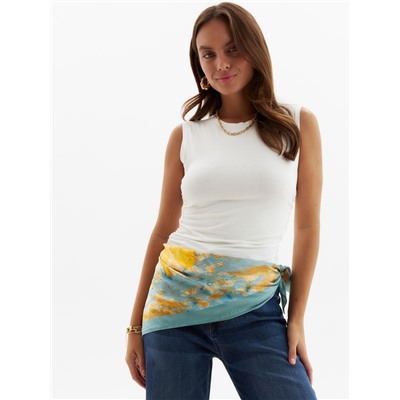 Платок женский MINAKU, размер 70×70 см, оранжевый, голубой