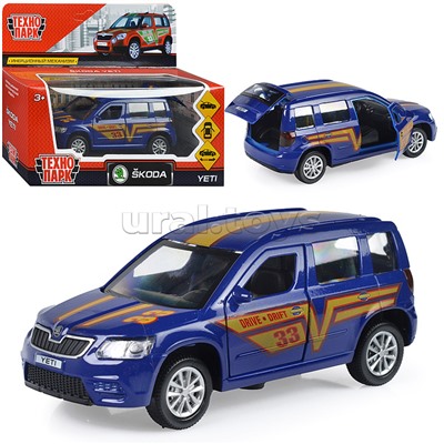 Машина металл Skoda Yeti Спорт, длина 12 см, откр двери, багажник, инерционная