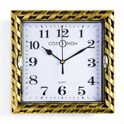 Часы настенные классические «Жаклин», бесшумные, плавный ход, 20.5×20.5 см, от батарейки 1×АА