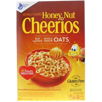 General Mills, Cheerios с орехами и медом, 10,8 унции (306 г)