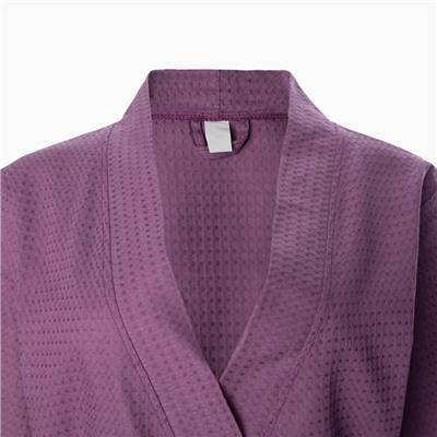 Халат вафельный женский Экономь и Я рукав 3/4 цвет лаванда, размер 42-44, 100% хлопок, 200 г/м²