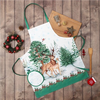 Набор подарочный «Этель. Новогодний лес», фартук, прихватка