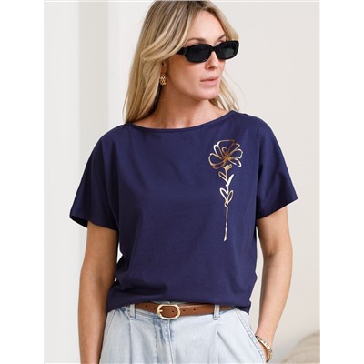 Нарядная футболка с блестящим принтом