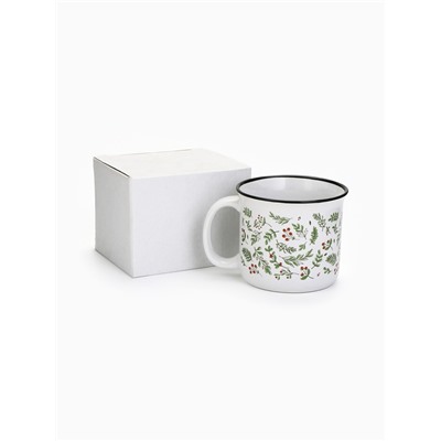 Кружка керамическая, новогодняя «Листья», 450 мл