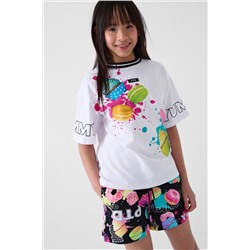 Комплект трикотажный для девочек: фуфайка (футболка), шорты PLAYTODAY, 1240341