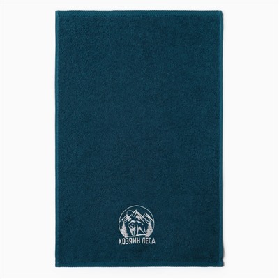 Полотенце махровое «Хозяин леса», 35×60 см, хлопок 100%, зелёное
