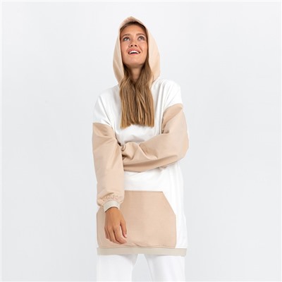 Худи женское MINAKU: Casual Collection цвет бежевый/экрю, р-р 42