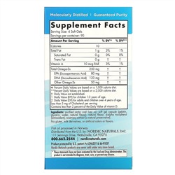 Nordic Naturals, ДГК для детей, клубника, для детей 3–6 лет, 250 мг, 360 желатиновых мини-капсул