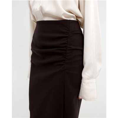 Юбка миди со сборкой женская MIST: Classic Collection, размер 48, чёрная