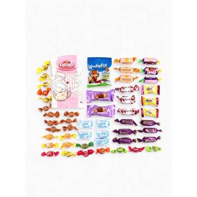 Сладкий детский новогодний подарок «Замурчательного года», конфеты + заготовка для открытки, 500 г