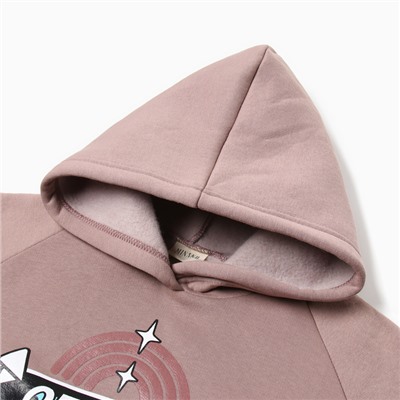 Толстовка (худи) для девочки MINAKU: CRUSH, тёмно-розовая, рост 104 см