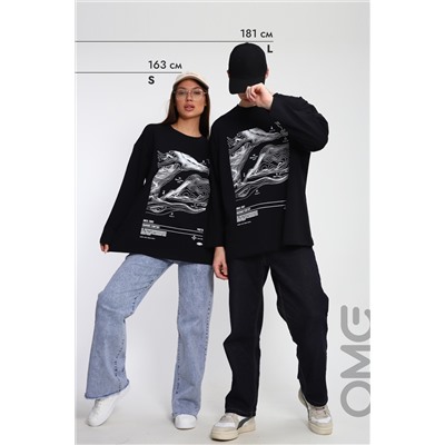 Лонгслив унисекс с принтом Карта ЛГ-01