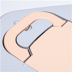 Туалет-домик угловой для кошек закрытый с дверцей 57×46×37 см, бежево-серый