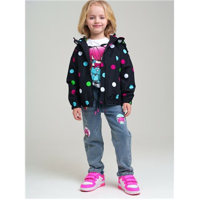 Куртка текстильная с полиуретановым покрытием для девочек (ветровка)