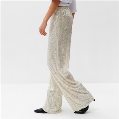 Брюки из пайеток женские MIST Celebration, размер 42, серебряные