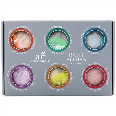 Artnaturals, Бомбочки для ванны, 6 шт., 113 г (4 унции) каждая