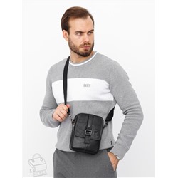 Сумка мужская кожаная 8612S black Fuzhiniao в Новосибирске